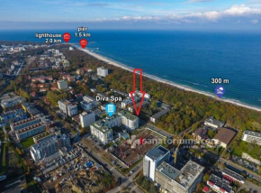 Apartament prywatny, w 4 -gwiazdkowym Hotelu Diva, balkon, 300m do morza, do dworca PKP pieszo 10 minut, darmowe WiFi w apartamencie, dodatkowo płatne - Parking, Basen, SPA,